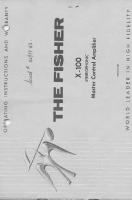 Fisher X-100 - Owners Manual